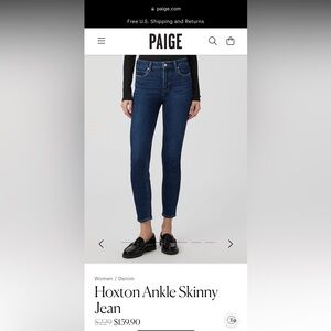 PAIGE hoxton ankle high rise ankle skinny jeans